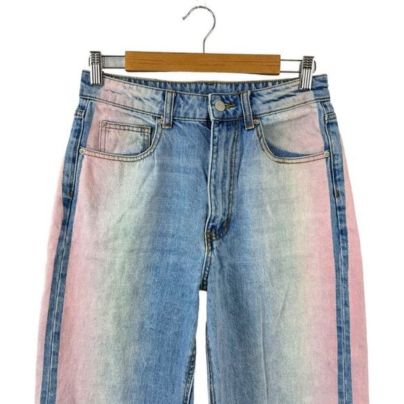 BDG Urban Outfitters High-Waisted Rainbow Baggy Jeans Denim Ombre 90's Size 28 - Picture 3 of 15